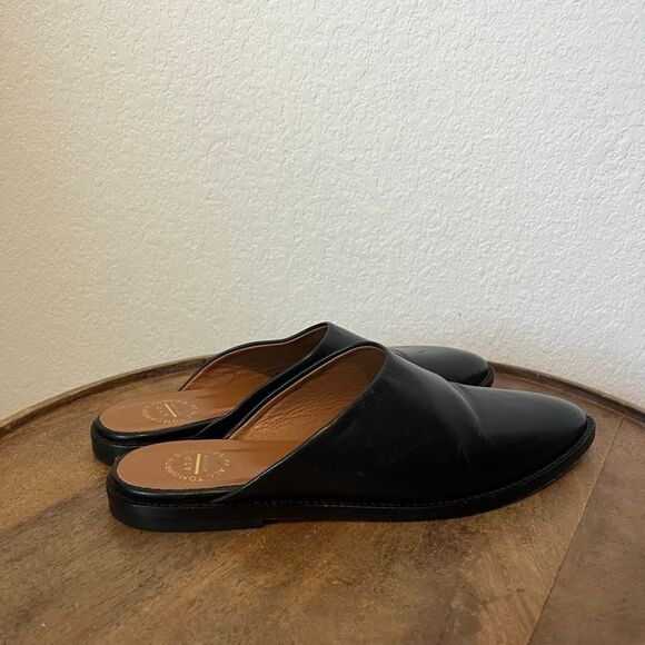 ATP Atelier All Tomorrow's Parties Black Leather Anzi Mules Women's Size 35 US 5 - Picture 3 of 11